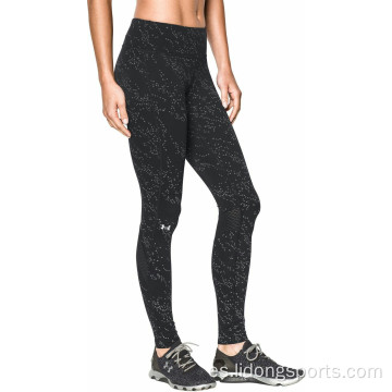 Mechas de gimnasio de niña estirable en blanco y negro Leggings